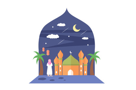 Ramadan Flat Designのイラスト素材