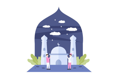 Ramadan Flat Designのイラスト素材