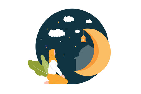 Ramadan Flat Designのイラスト素材