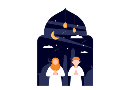 Ramadan Flat Designのイラスト素材