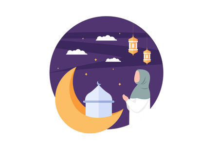 Ramadan Flat Designのイラスト素材