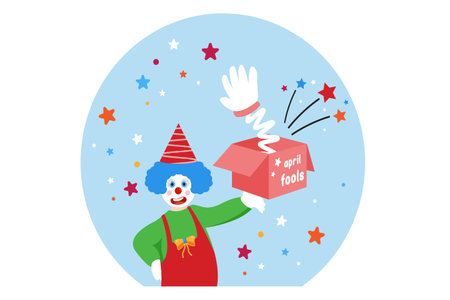 April Fools Flat Design Illustrationのイラスト素材