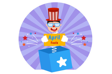 April Fools Flat Design Illustrationのイラスト素材