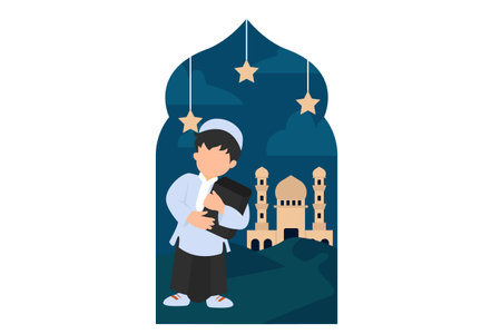 Ramadan Flat Designのイラスト素材
