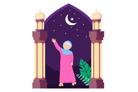 Ramadan Flat Designのイラスト素材