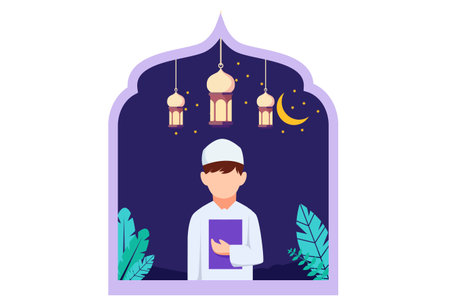 Ramadan Flat Designのイラスト素材