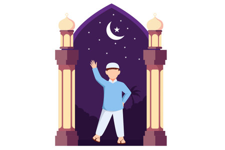 Ramadan Flat Designのイラスト素材