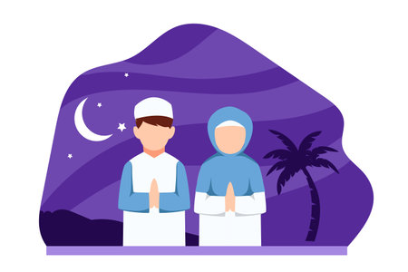 Ramadan Flat Designのイラスト素材