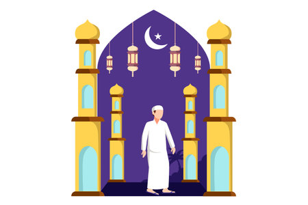 Ramadan Flat Designのイラスト素材