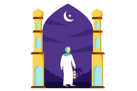 Ramadan Flat Designのイラスト素材