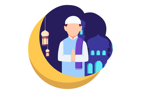 Ramadan Flat Designのイラスト素材