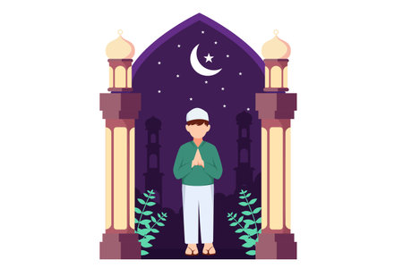 Ramadan Flat Designのイラスト素材
