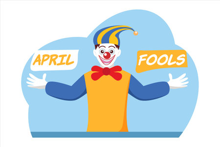 April Fools Flat Design Illustrationのイラスト素材