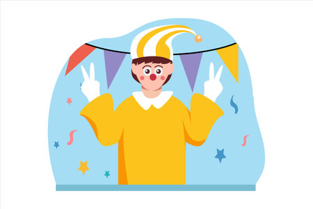 April Fools Flat Design Illustrationのイラスト素材