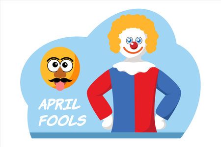April Fools Flat Design Illustrationのイラスト素材