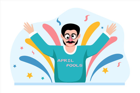 April Fools Flat Design Illustrationのイラスト素材