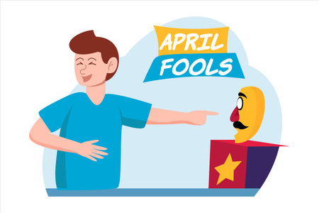 April Fools Flat Design Illustrationのイラスト素材