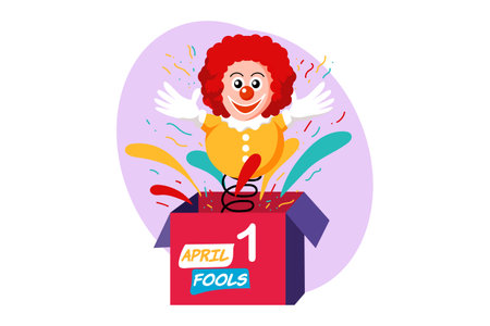 April Fools Flat Design Illustrationのイラスト素材