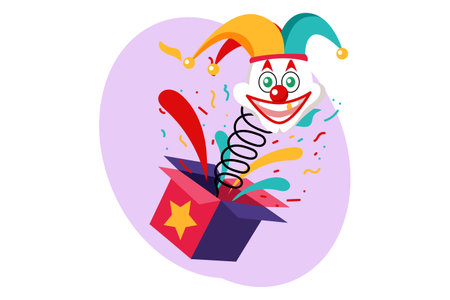 April Fools Flat Design Illustrationのイラスト素材