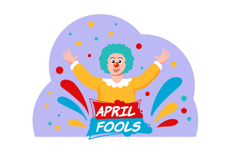 April Fools Flat Design Illustrationのイラスト素材