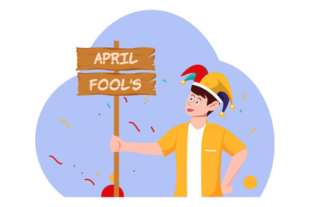 April Fools Flat Design Illustrationのイラスト素材