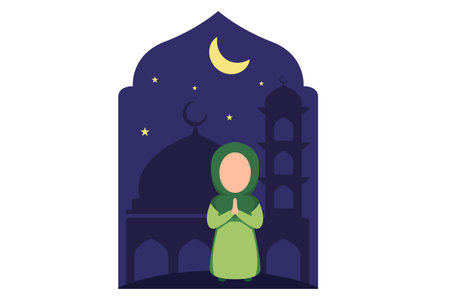 Ramadan Flat Designのイラスト素材