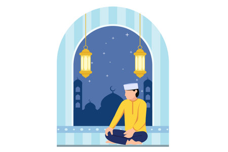 Ramadan Flat Designのイラスト素材