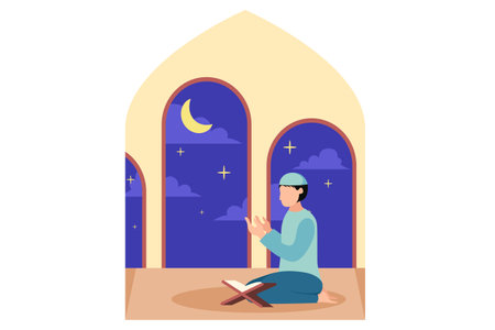 Ramadan Flat Designのイラスト素材