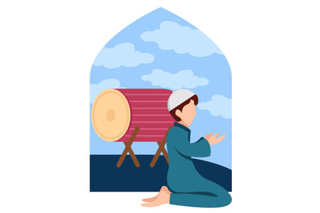 Ramadan Flat Designのイラスト素材