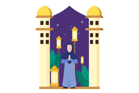 Ramadan Flat Designのイラスト素材