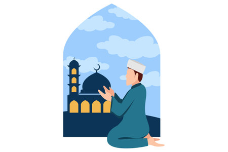 Ramadan Flat Designのイラスト素材