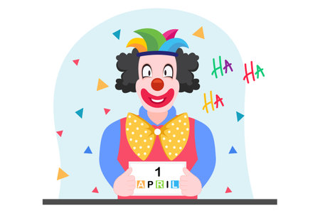 April Fools Flat Design Illustrationのイラスト素材