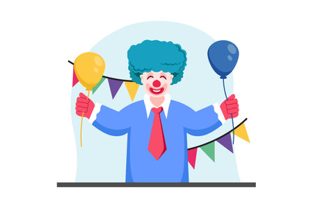 April Fools Flat Design Illustrationのイラスト素材