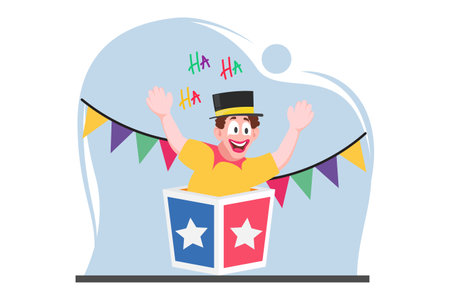 April Fools Flat Design Illustrationのイラスト素材