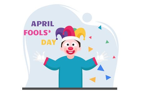 April Fools Flat Design Illustrationのイラスト素材