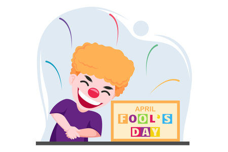 April Fools Flat Design Illustrationのイラスト素材