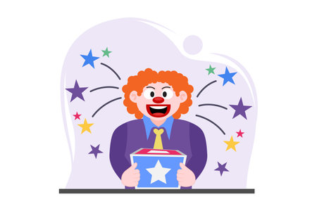 April Fools Flat Design Illustrationのイラスト素材