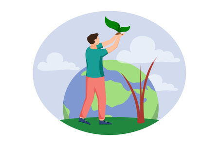 Earth Day Flat Design Illustrationのイラスト素材