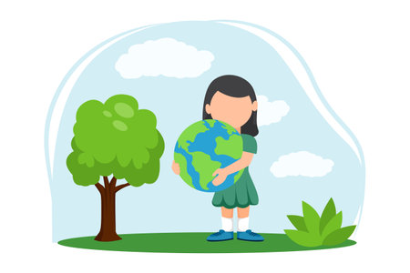 Earth Day Flat Design Illustrationのイラスト素材