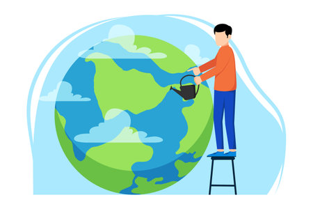 Earth Day Flat Design Illustrationのイラスト素材