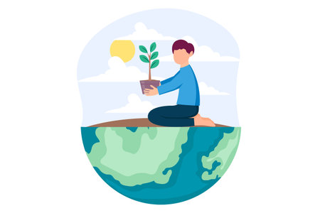 Earth Day Flat Design Illustrationのイラスト素材