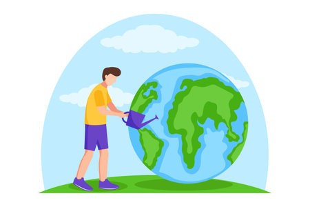 Earth Day Flat Design Illustrationのイラスト素材