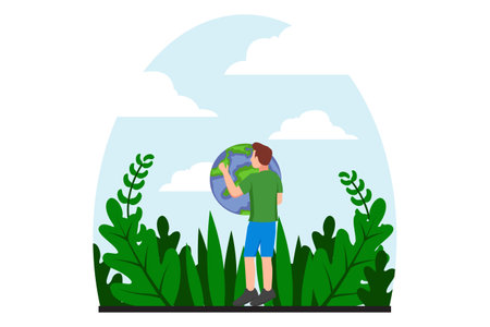 Earth Day Flat Design Illustrationのイラスト素材