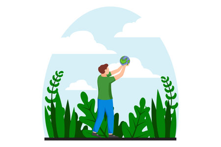 Earth Day Flat Design Illustrationのイラスト素材