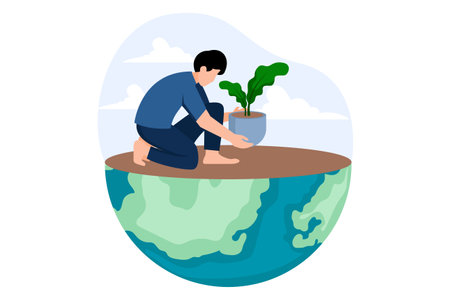 Earth Day Flat Design Illustrationのイラスト素材