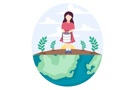 Earth Day Flat Design Illustrationのイラスト素材