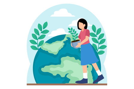 Earth Day Flat Design Illustrationのイラスト素材