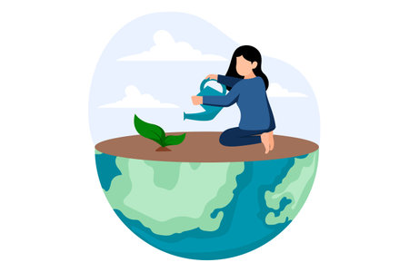 Earth Day Flat Design Illustrationのイラスト素材
