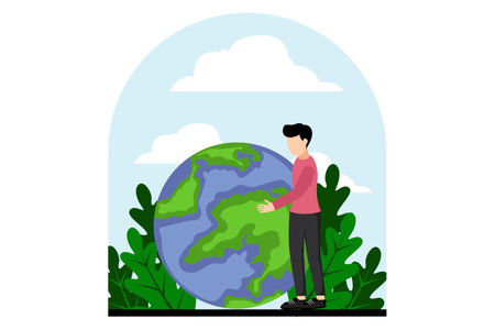 Earth Day Flat Design Illustrationのイラスト素材