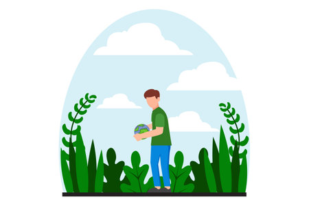 Earth Day Flat Design Illustrationのイラスト素材
